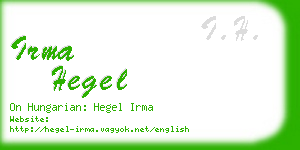 irma hegel business card